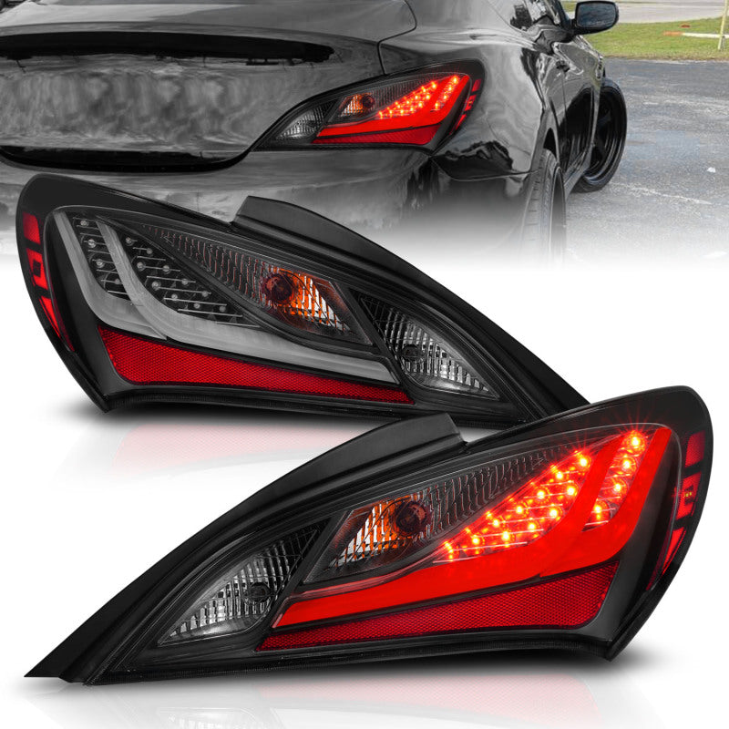 ANZO 10-13 Hyundai Genesis 2DR LED Taillights Smoke 321347 321347 Photo - lifestyle view
