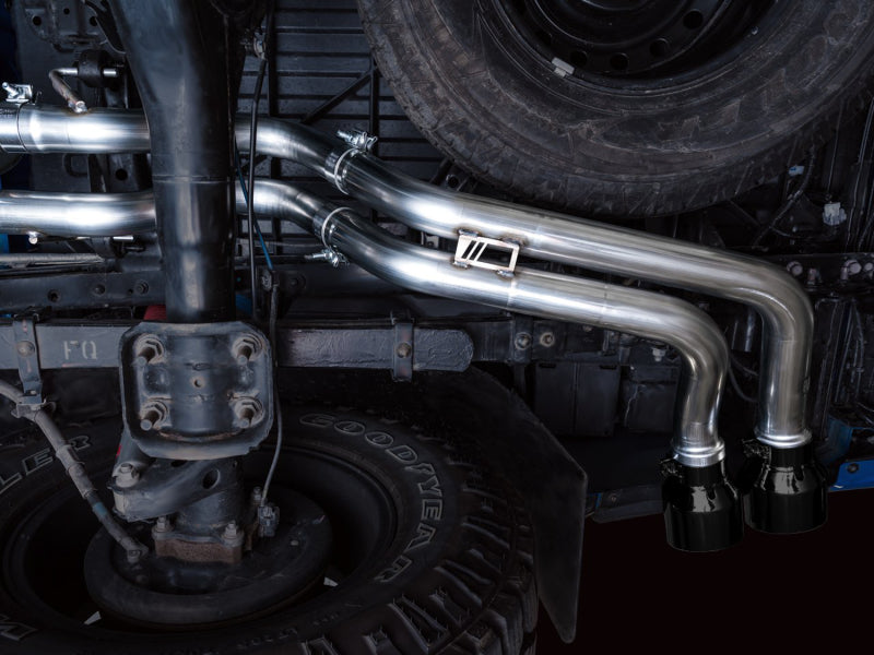 AWE Tuning AWE 16-22 Toyota Tacoma 0FG Catback Exhaust w/ BashGuard - Dual Diamond Black Tips 3015-33826 3015-33826 Photo - Mounted