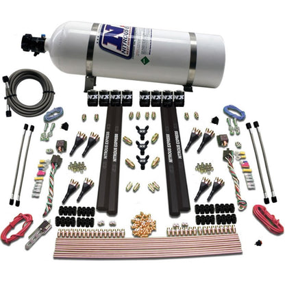 Nitrous Express SX2 Dual Stage 8 Solenoid /Gasoline Nitrous Kit (200-1200HP) w/15lb Bottle 90009-15 90009-15 Photo - Primary