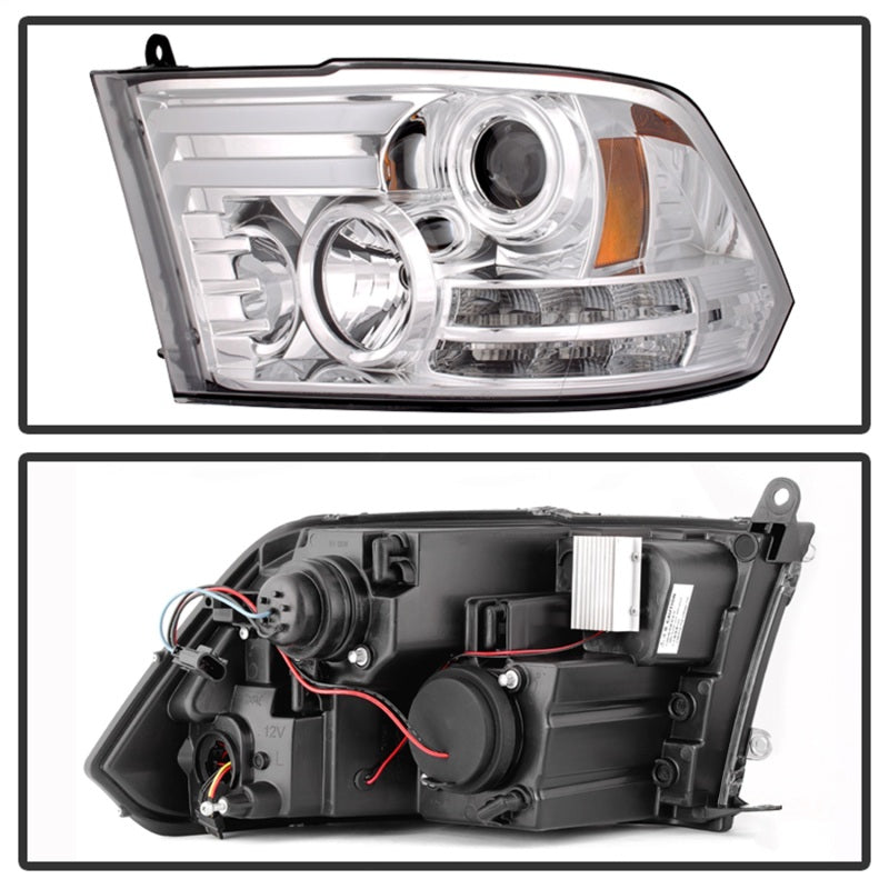 Spyder Dodge Ram 09-12 Projector Headlights Light Bar DRL Chrome PRO-YD-DR09-LBDRL-C 5080998 5080998 Photo - Unmounted