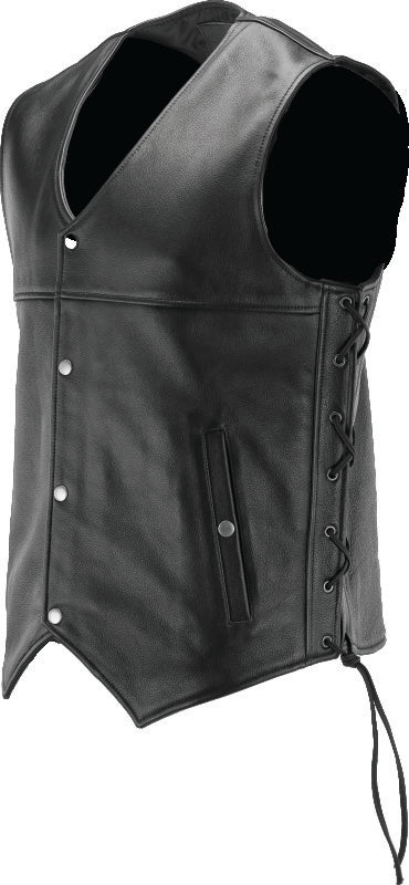 Kuryakyn Leather By River Road Old Skool Leather Vest Black - Large 094433 094433 User 1