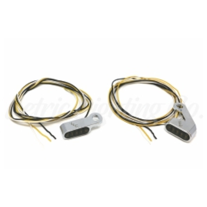 Letric Lighting Black Mini Mirror Mounted Front LED Turn Signals - Chrome LLC-MMM-C LLC-MMM-C Photo - Primary