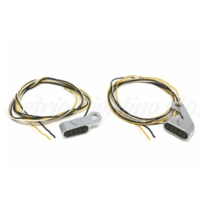 Letric Lighting Black Mini Mirror Mounted Front LED Turn Signals - Chrome LLC-MMM-C LLC-MMM-C Photo - Primary