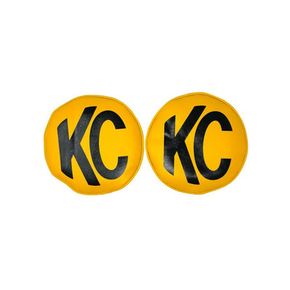 KC HiLiTES Vinyl Cover 8in Round Yellow w/Black Pair 5801 5801 User 1