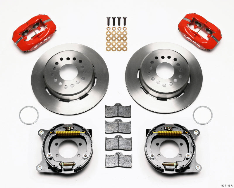 Wilwood Forged Dynalite P/S Park Brake Kit Red Ford 8.8 w/2.5in Offset-5 Lug 140-7146-R 140-7146-R Photo - Primary