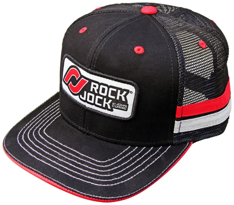 RockJock Retro Hat w/ Stripes and Patch. Mesh Back Adjustable. RJ-715000-3