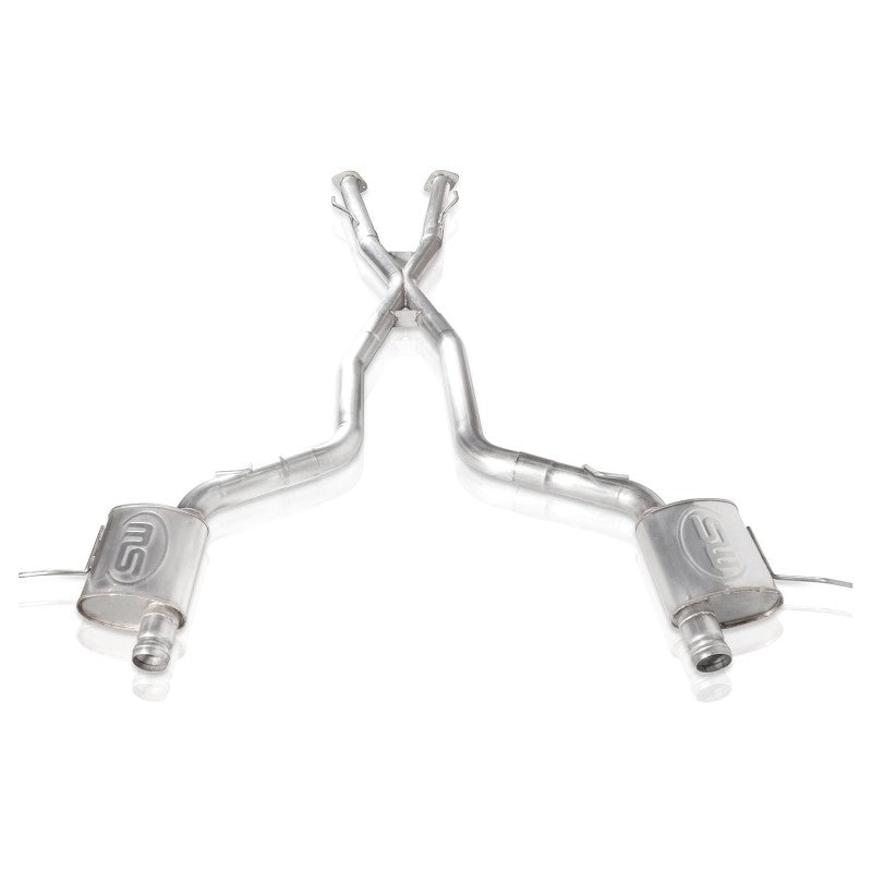 Stainless Works 2018 Jeep TrackHawk 6.2L 3in Catback System X-Pipe Turbo S-Tube Muffler Stock Exit JEEP1862CB-S JEEP1862CB-S Photo - Unmounted