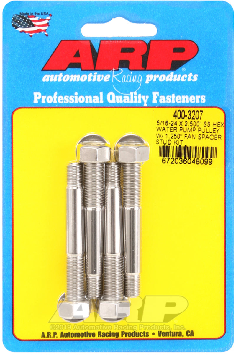 ARP 5/16-24 X 2.500 Water Pump Pulley Stud Kit 400-3207 Photo - Primary