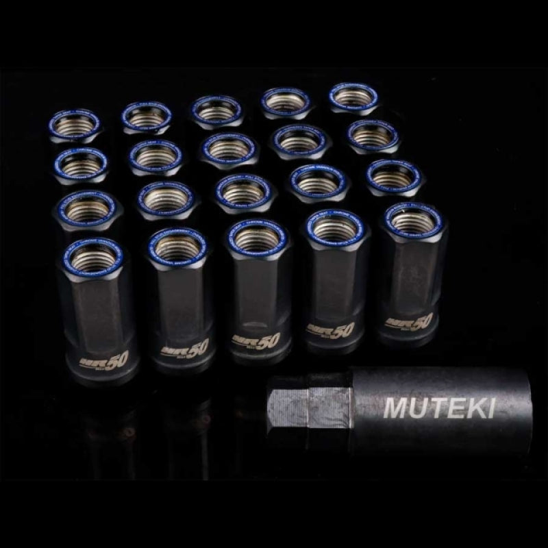 Wheel Mate Muteki HR50 Open End Lug Nuts - Black w/ Blue Ring 14x1.50 HR5007BU HR5007BU User 1