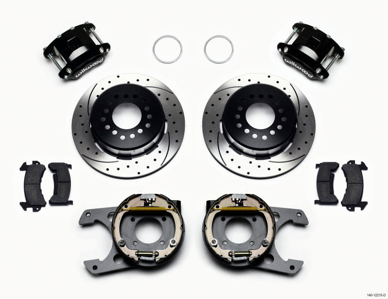 Wilwood D154 P/S Park Brake Kit, Drilled, Chevy 12 Bolt 2.75" Off w/ C-Clips 140-12215-D Photo - Primary