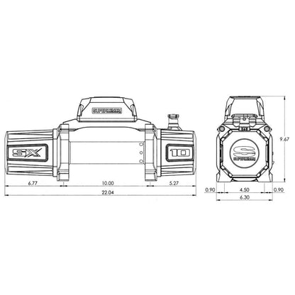 Superwinch 10000 LBS 12 VDC 3/8in x 80ft Synthetic Rope SX 10000 Winch 1710201 1710201 Line Art