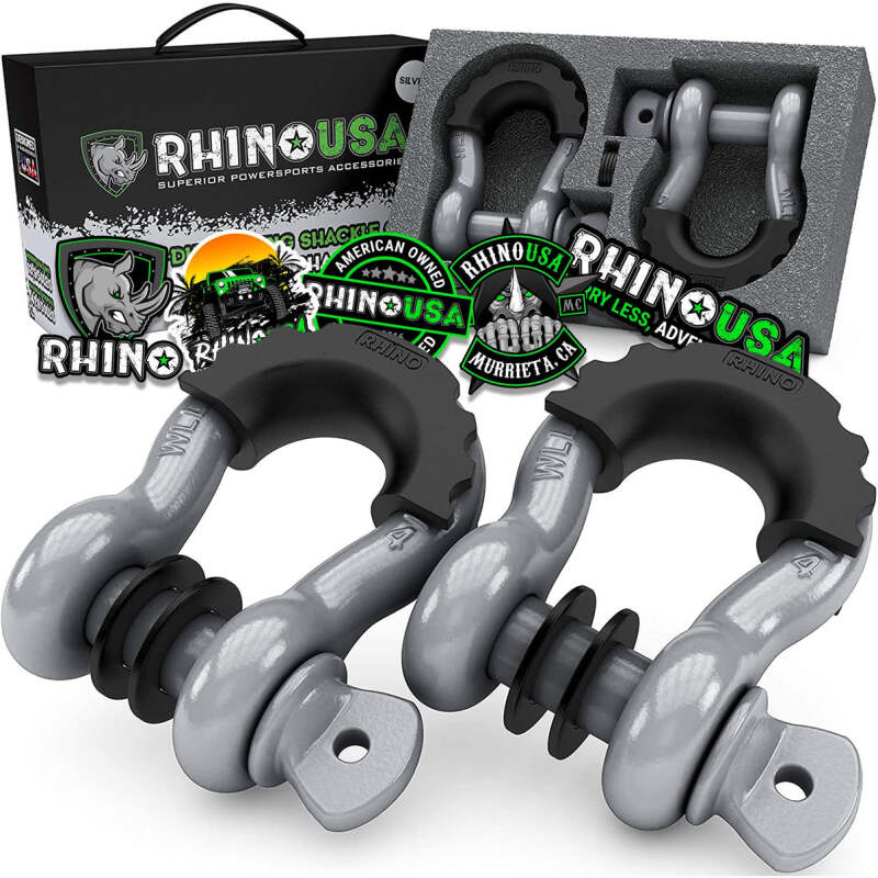 Rhino USA 3/4In D-Ring Shackle Set (2-Pack)(Gray) RNO-GRY-SHACKLES RNO-GRY-SHACKLES Photo - Primary