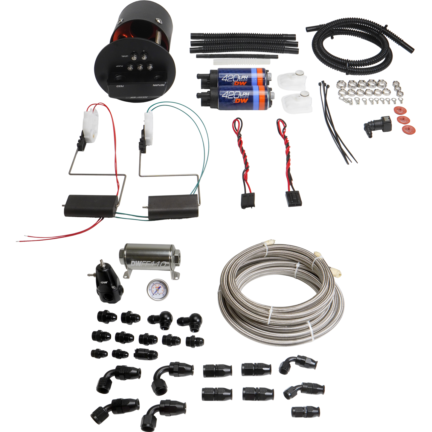 DeatschWerks 1992-2006 BMW 3-Series E36/E46 X2 Module + DW420 Pumps + PTFE Plumbing Kit