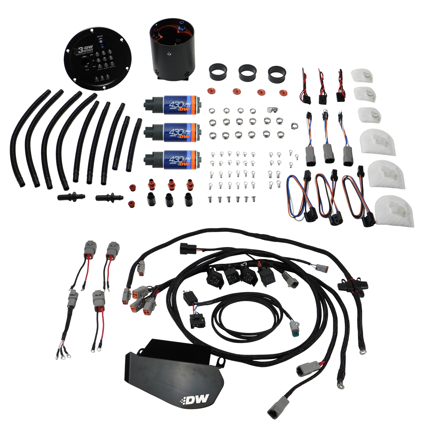 DeatschWerks 2009-24 Nissan GT-R R35 X3 Module w/ Triple DW430c + PNP Harness