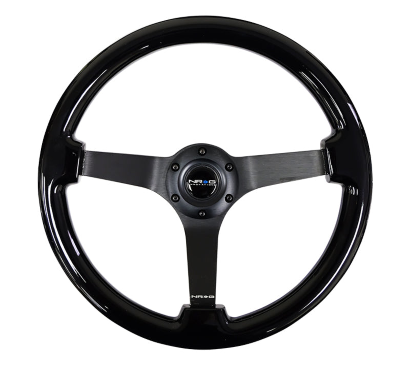 NRG Reinforced Classic Black Wood Grain Wheel (3" Deep, 4mm spoke),350mm,3 RST-036BK-BK User 1