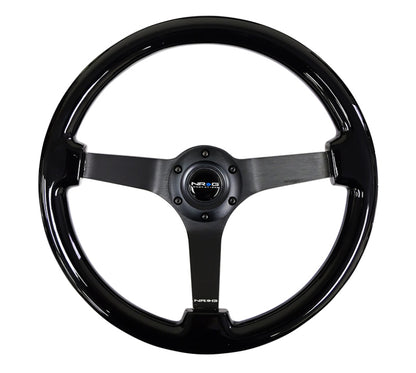 NRG Reinforced Classic Black Wood Grain Wheel (3" Deep, 4mm spoke),350mm,3 RST-036BK-BK User 1