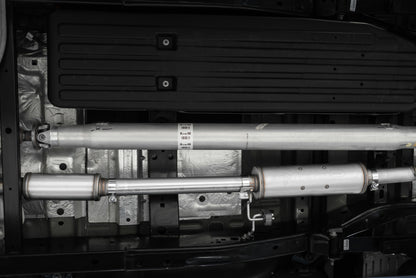 MBRP 2021+ Ford F-150 2.7L/ 3.5L Ecoboost 5.0L Single Side 3in Aluminized Steel Catback Exhaust S5211AL S5211AL Photo - Mounted