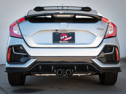 aFe Takeda 3in 304 SS Cat-Back Exhaust System w/Blue Flame Tips 17-20 Honda Civic Sport L4-1.5L (t) 49-36624-L 49-36624-L Photo - Mounted