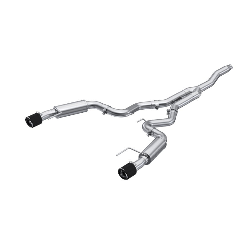 MBRP 19-22 Ford Mustang 2.3 EcoBoost 3in Cat-Back Dual Split Rear w/4.5in Carbon Fiber Tips (Race) S72753CF S72753CF Photo - Primary
