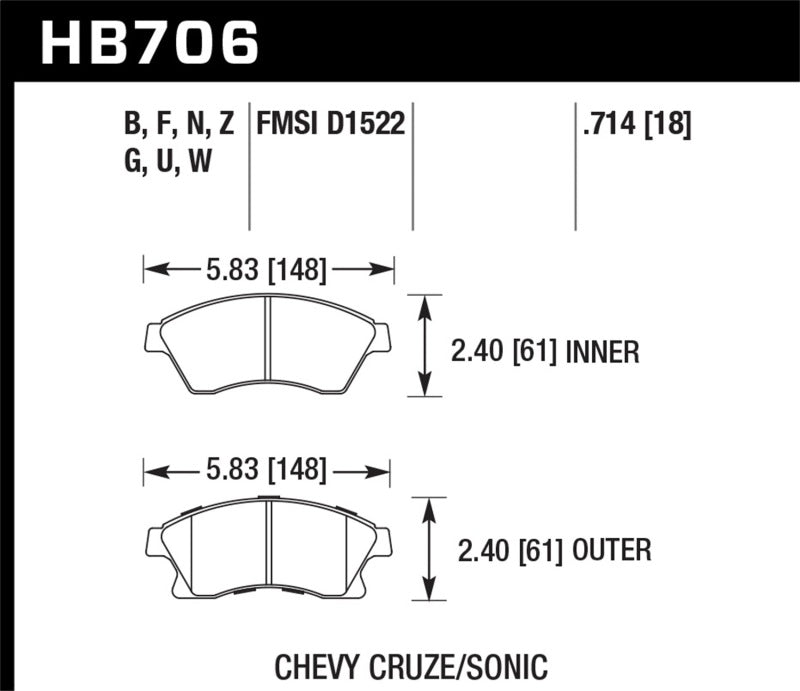 Hawk Disc Brake Pad HB706G.714 Photo - Primary