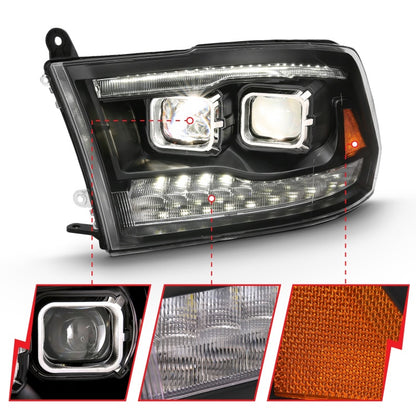 ANZO 2009-2018 Dodge Ram 1500 Projector H.L. Switchback Chrome Amber 111442 111442 Photo - Unmounted