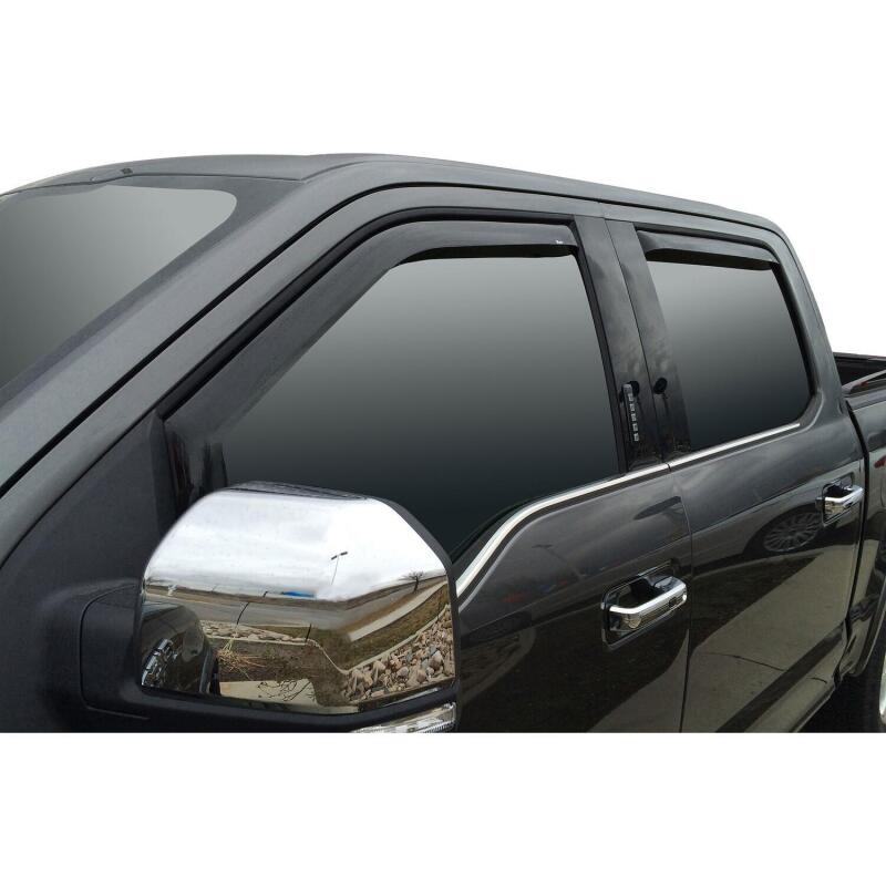 Westin 2015-2018 Ford F-150 SuperCrew Wade In-Channel Wind Deflector 4pc - Smoke 72-37407 72-37407 Photo - Mounted