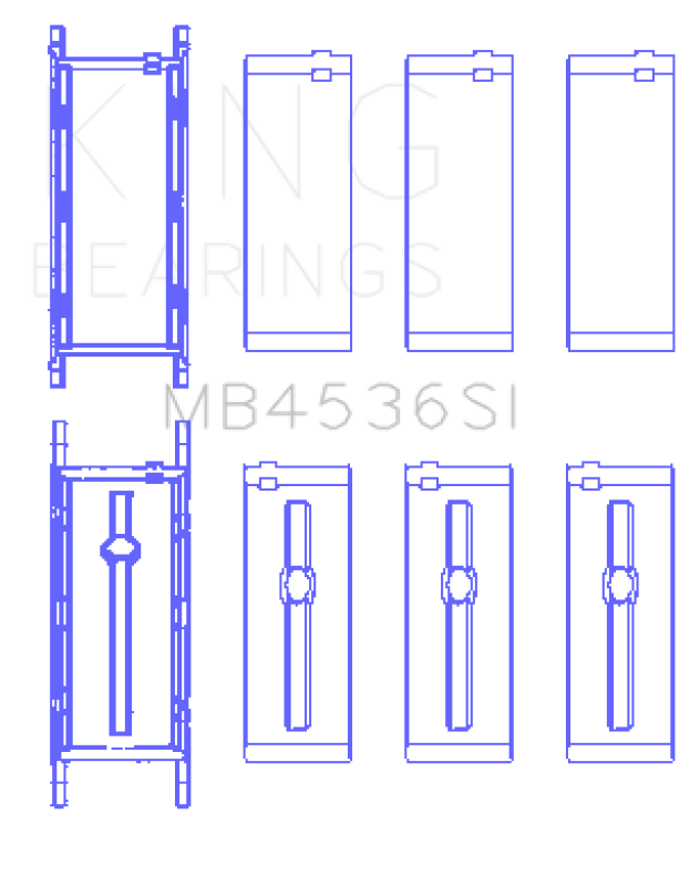 King Engine Bearings Mini Cooper B38A15M0 (Size +0.50mm) Main Bearing Set MB4536SI0.5 MB4536SI0.5 Photo - Primary