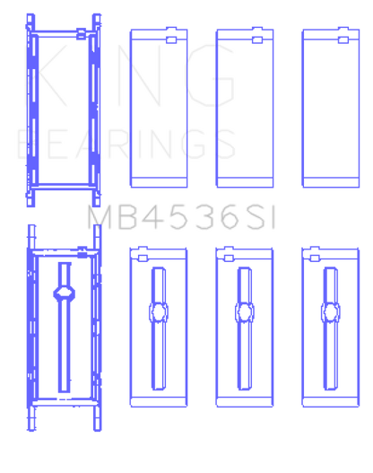 King Engine Bearings Mini Cooper B38A15M0 (Size +0.50mm) Main Bearing Set MB4536SI0.5 MB4536SI0.5 Photo - Primary