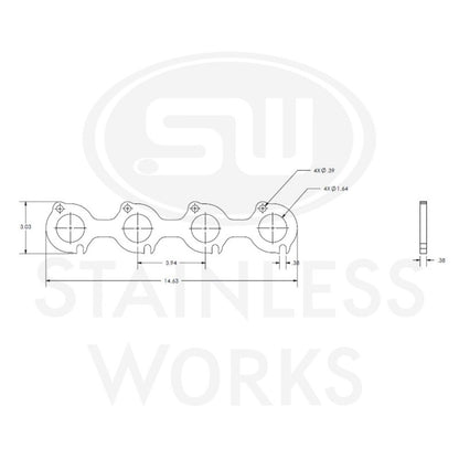 Stainless Works Small Block Ford 4.6L 2V Round Port Header 304SS Exhaust Flanges 1-5/8in Primaries HF462V163 HF462V163 Photo - Primary