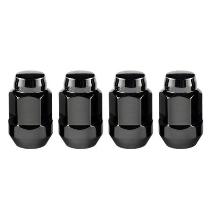 McGard Hex Lug Nut (Cone Seat Bulge Style) M12X1.5 / 3/4 Hex / 1.45in. Length (4-Pack) - Black 64015 64015 Photo - out of package