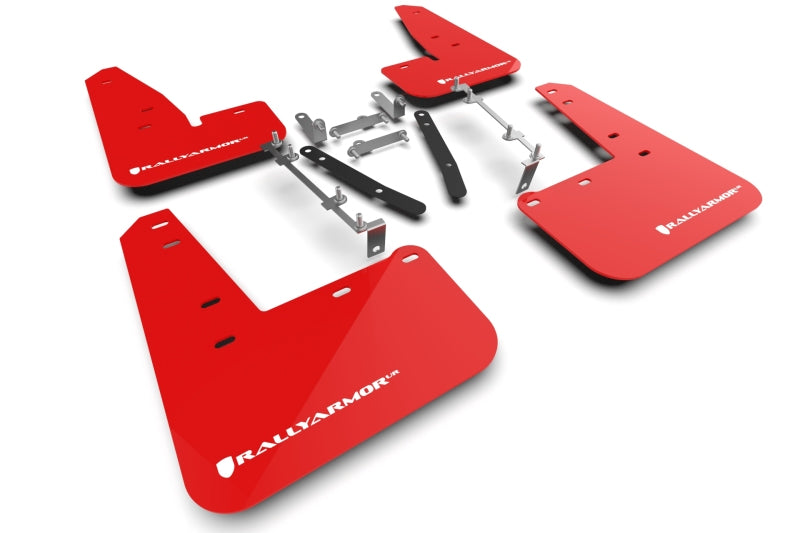 Rally Armor 2023 Toyota GR Corolla Red UR Mud Flap w/ White Logo MF89-UR-RD-WH MF89-UR-RD-WH Photo - Primary