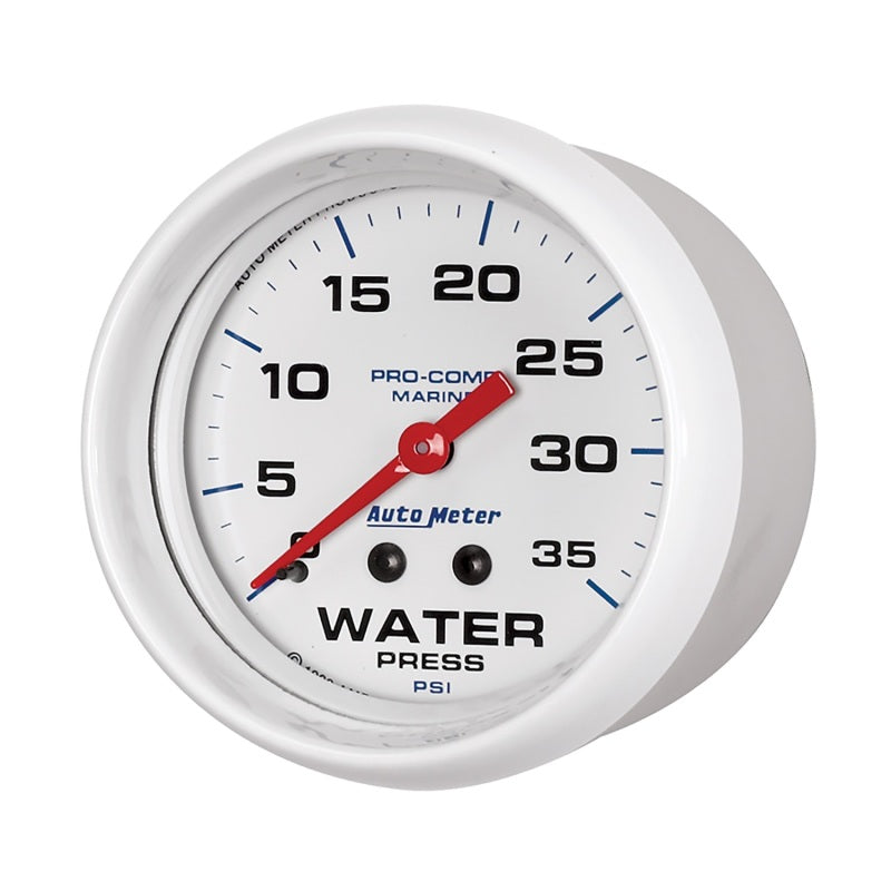 Autometer Gauge, Water Press, 2 5/8", 35 Psi, Mechanical, Marine White 200773 User 2