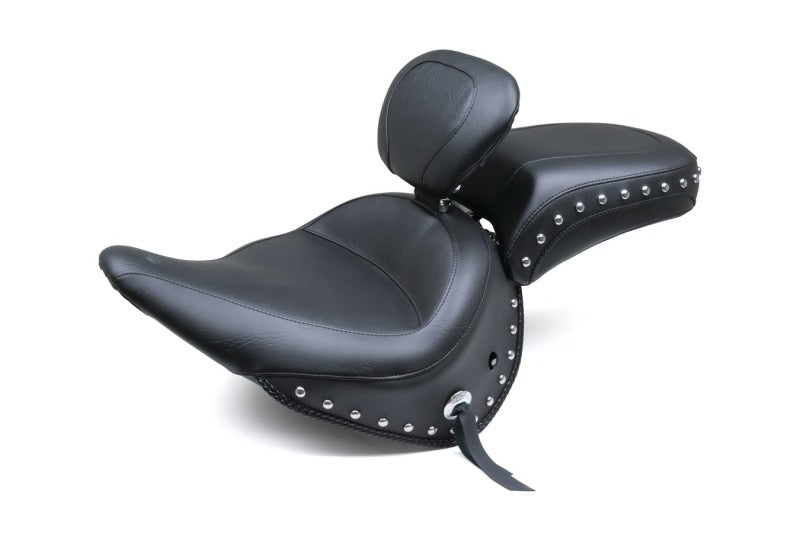 Mustang Motorcycle Mustang 05-17 Harley Deluxe(w/ Standard Rack) Wide Touring Solo Seat w/DBR Studs - Black 79913 79913 Photo - Primary