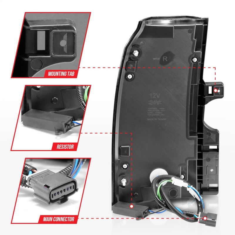 ANZO 2015-2020 Chevrolet Tahoe LED Tail Lights w/ Light Bar Black Housing Somke Lens 311375 311375 Photo - Unmounted