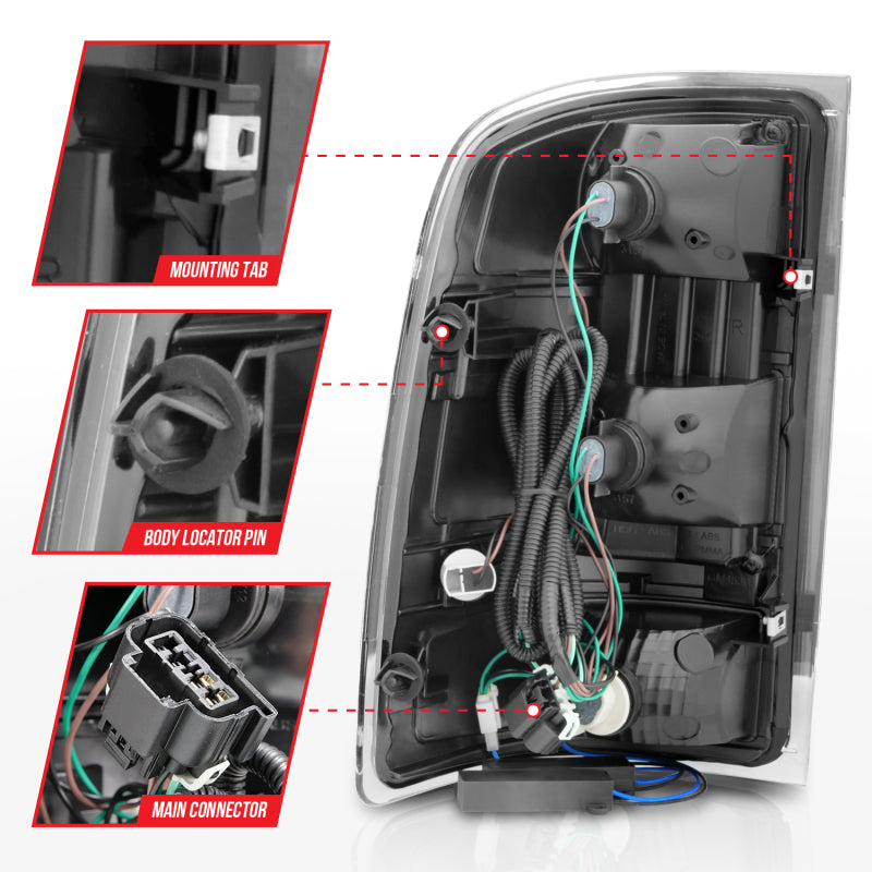 ANZO 2007-2013 GMC Sierra LED Tail Lights w/ Light Bar Black Housing Smoke Lens 311389 311389 User 4