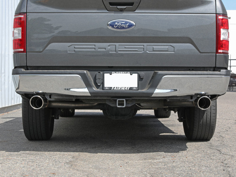 aFe Vulcan Series 3in 304SS Cat-Back w/ Polished Tips 15-20 Ford F-150 V6 2.7L/35L(tt) / V8 5.0L 49-33130-P 49-33130-P Photo - Mounted