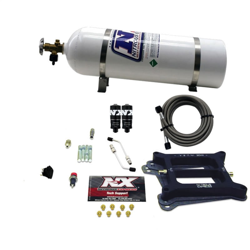 Nitrous Express 4150 Hitman 4-BBL Nitrous Kit (100-200HP) w/15lb Bottle 40040-15 40040-15 Photo - Primary