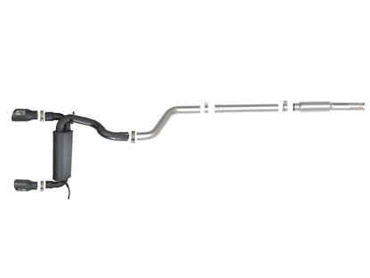 aFe Rebel Series 409 Stainless Steel Cat-Back Exhaust 18-21 Jeep Wrangler JL 2.0L (t) - Black Tip 49-48096-B 49-48096-B Photo - Unmounted