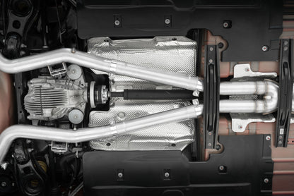 MBRP 17-21 Charger 5.7L/6.2L/6.4L 3in Race Profile Cat-Back w/ Dual Tips Aluminized Steel Exhaust S7118AL S7118AL Photo - Close Up
