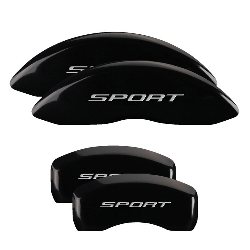 MGP 4 Caliper Covers Engraved Front & Rear No Bolts/Sport 2015 Black finish silver ch 10241SSP2BK 10241SSP2BK Photo - Primary