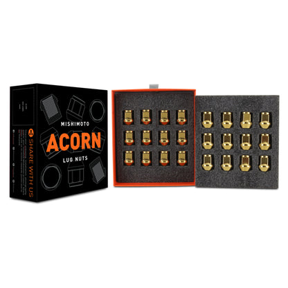 Mishimoto Steel Acorn Lug Nuts M12 x 1.5 - 24pc Set - Gold MMLG-AC1215-24GD MMLG-AC1215-24GD User 1