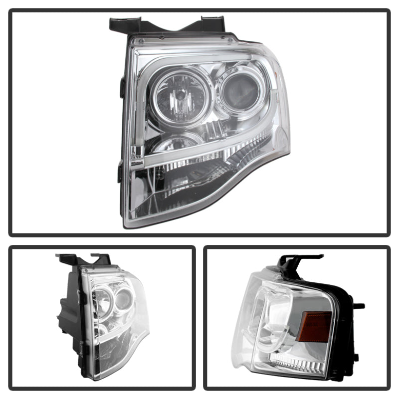 Spyder Ford Expedition 07-13 Projector Headlights Light Tube DRL Chrm PRO-YD-FE07-LTDRL-C 5079510 5079510 User 1