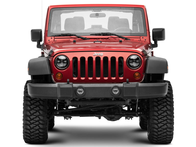 Raxiom 97-18 Jeep Wrangler TJ/JK Axial Series LED Daymaker Headlights- Black Housing (Clear Lens) J108042 J108042 Photo - Close Up