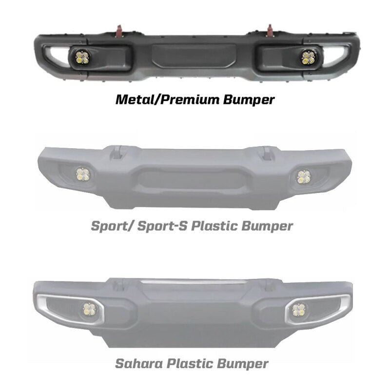 Baja Designs 2018 Wrangler JL Rubicon Squadron R Pro Fog Pocket Kit 447069 447069 Photo - Primary