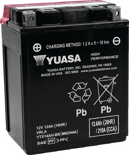 Yuasa Battery Yuasa Ytx14Ah-Bs Yuasa Battery YUAM62H4A YUAM62H4A Photo - Primary