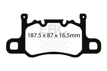 EBC 13-15 Porsche 911 (991) GT3 3.8L (Cast Iron Rotor Only) Bluestuff Rear Brake Pads DP52207NDX DP52207NDX Photo - Primary