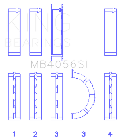 King Engine Bearings King Crankshaft Main Bearing 0.5mm (Oversize) Ford Duratec V6 MB4056SI0.5 MB4056SI0.5 Photo - Primary