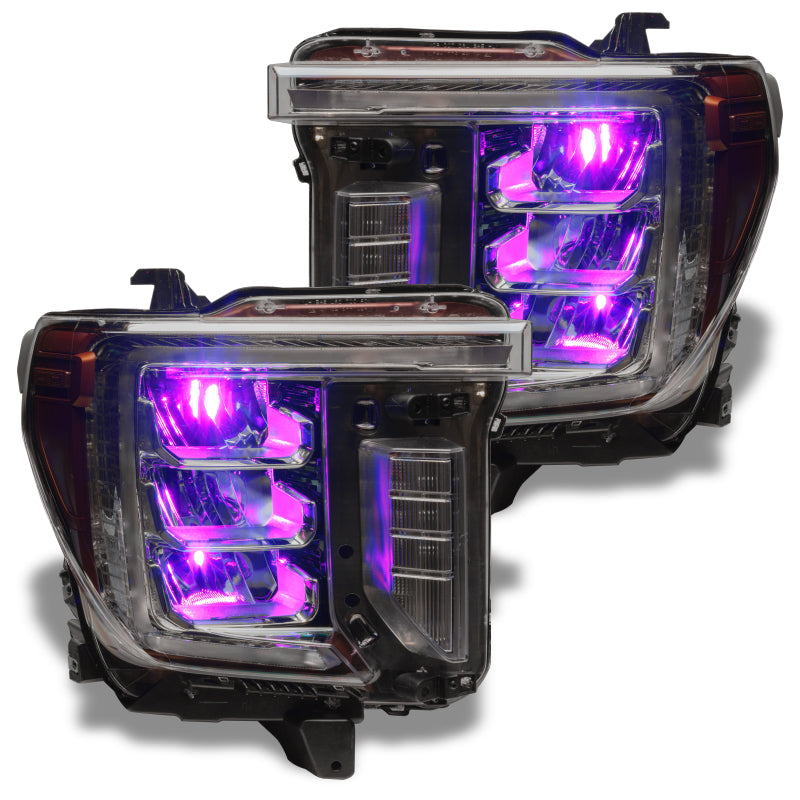 ORACLE Lighting Oracle 19-21 Silverado/Sierra 1500 RGB Demon Eye Headlight Upgrade Kit - ColorSHIFT w/o Controller 1440-334 1440-334 Photo - Mounted