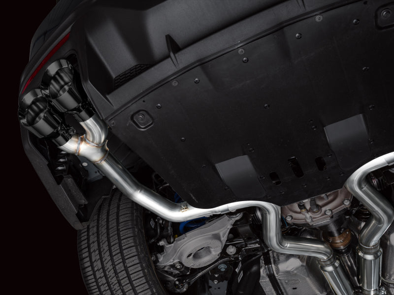 AWE Tuning AWE 2024 Ford Mustang Dark Horse S650 RWD Track Edition Catback Exhaust w/ Quad Diamond Black Tips 3020-43375 3020-43375 Photo - Mounted