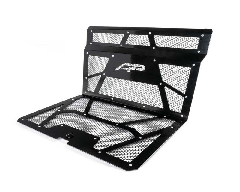 Agency Power 14-18 Polaris RZR XP 1000 / XP Turbo Vented Engine Cover - Gloss Black/Matte Black Mesh AP-RZR-111-FGB-MMBLK